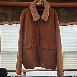 Tommy Hilfiger Brown Jacket with Shearling Collar